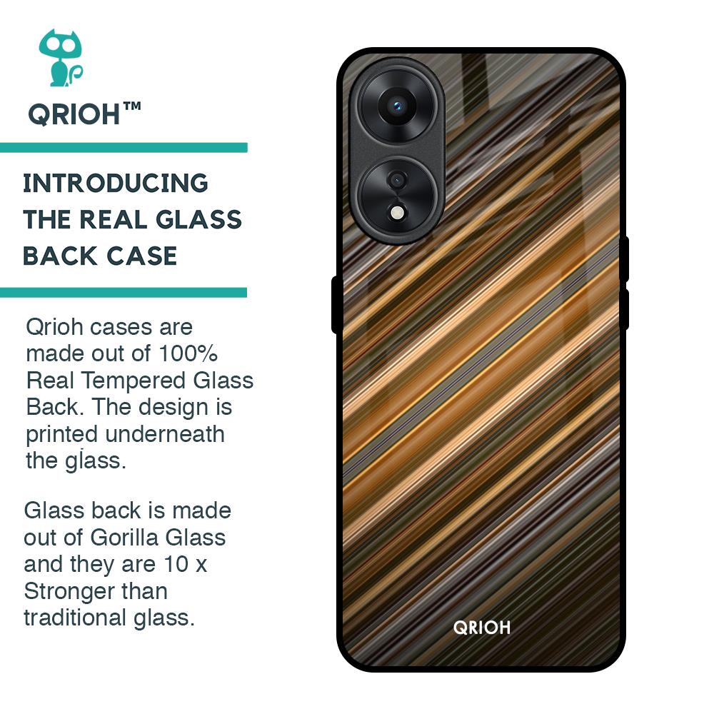 Diagonal Slash Pattern Glass Case for Oppo A78 5G