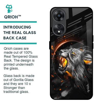 Aggressive Lion Glass Case for Oppo A78 5G