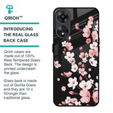 Black Cherry Blossom Glass Case for Oppo A78 5G