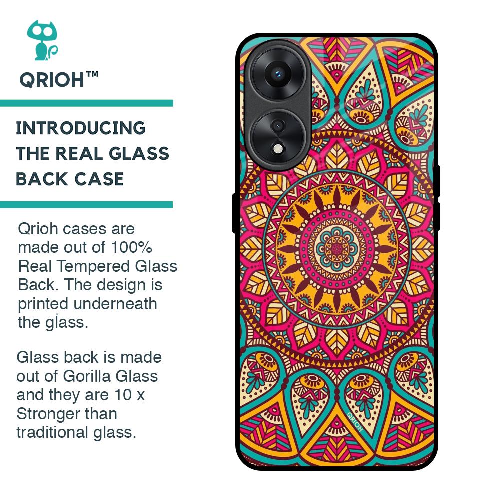 Elegant Mandala Glass Case for Oppo A78 5G