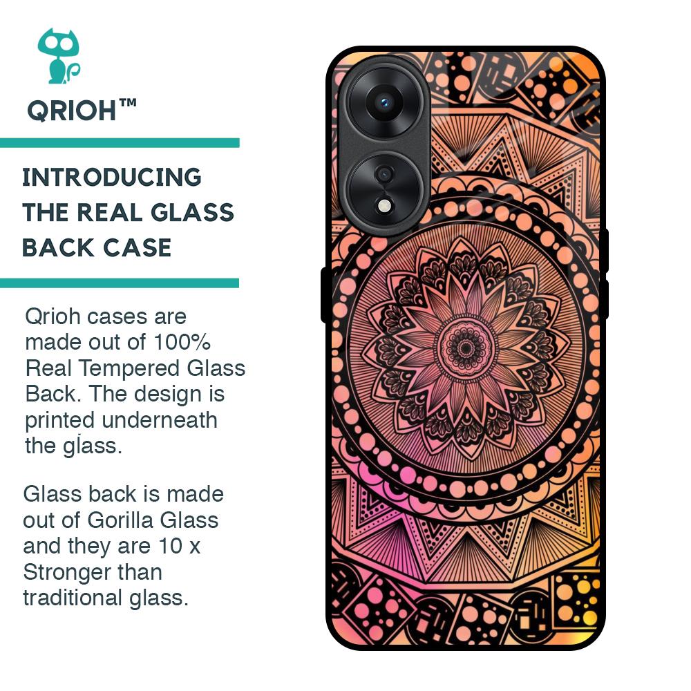 Floral Mandala Glass Case for Oppo A78 5G