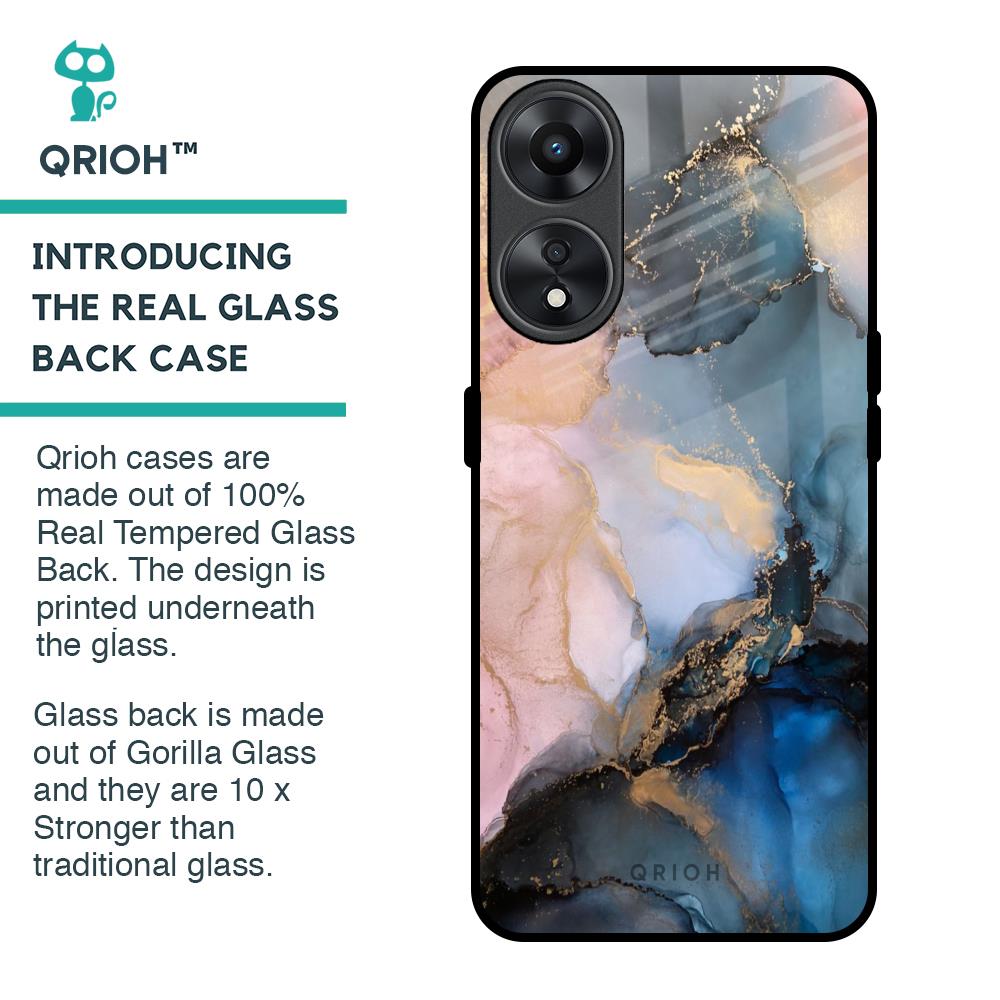 Marble Ink Abstract Glass Case for Oppo A78 5G