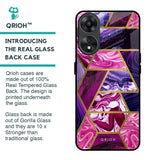 Electroplated Geometric Marble Glass Case for Oppo A78 5G
