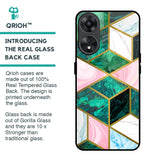 Seamless Green Marble Glass Case for Oppo A78 5G