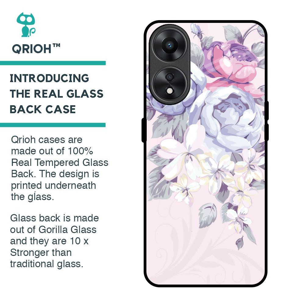 Elegant Floral Glass Case for Oppo A78 5G