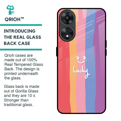 Lucky Abstract Glass Case for Oppo A78 5G