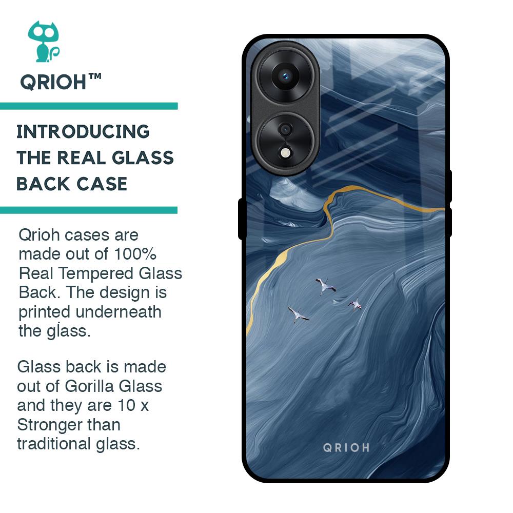 Deep Ocean Marble Glass Case for Oppo A78 5G