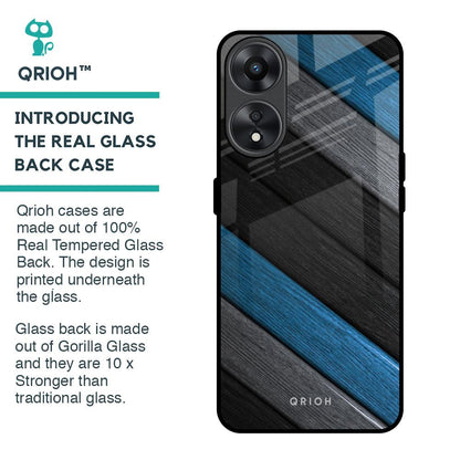 Multicolor Wooden Effect Glass Case for Oppo A78 5G