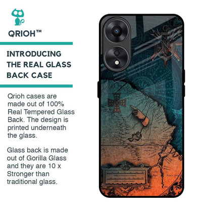 Geographical Map Glass Case for Oppo A78 5G