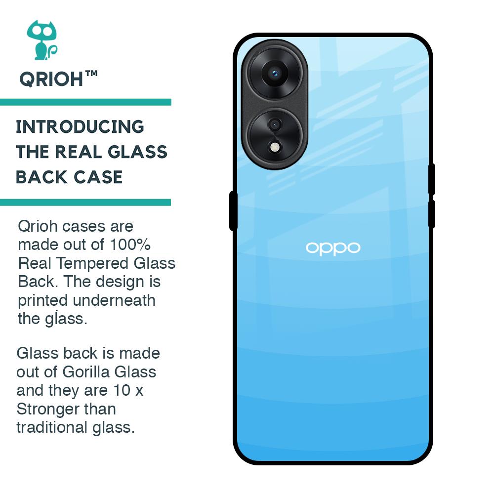 Wavy Blue Pattern Glass Case for Oppo A78 5G