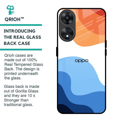 Wavy Color Pattern Glass Case for Oppo A78 5G