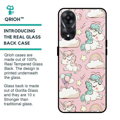 Balloon Unicorn Glass case for Oppo A78 5G