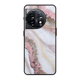 Pink & Gold Gllitter Marble OnePlus 11 5G Glass Back Cover Online