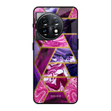 Electroplated Geometric Marble OnePlus 11 5G Glass Back Cover Online