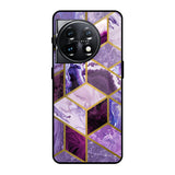 Purple Rhombus Marble OnePlus 11 5G Glass Back Cover Online