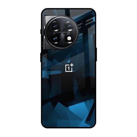 Polygonal Blue Box OnePlus 11 5G Glass Back Cover Online