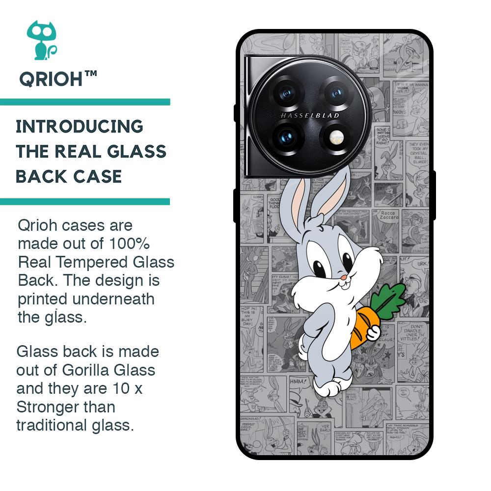 Cute Baby Bunny Glass Case for OnePlus 11 5G