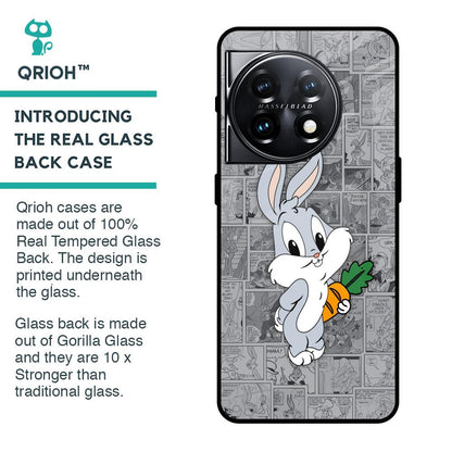 Cute Baby Bunny Glass Case for OnePlus 11 5G