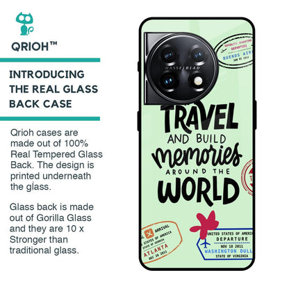 Travel Stamps Glass Case for OnePlus 11 5G