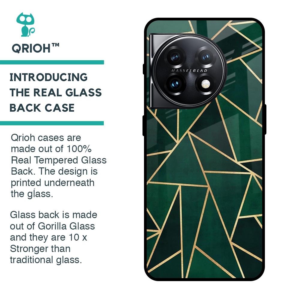Abstract Green Glass Case For OnePlus 11 5G
