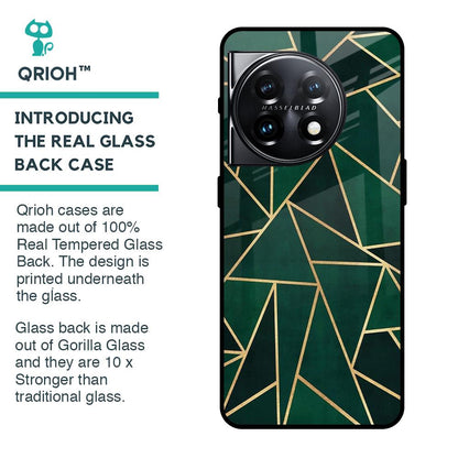 Abstract Green Glass Case For OnePlus 11 5G