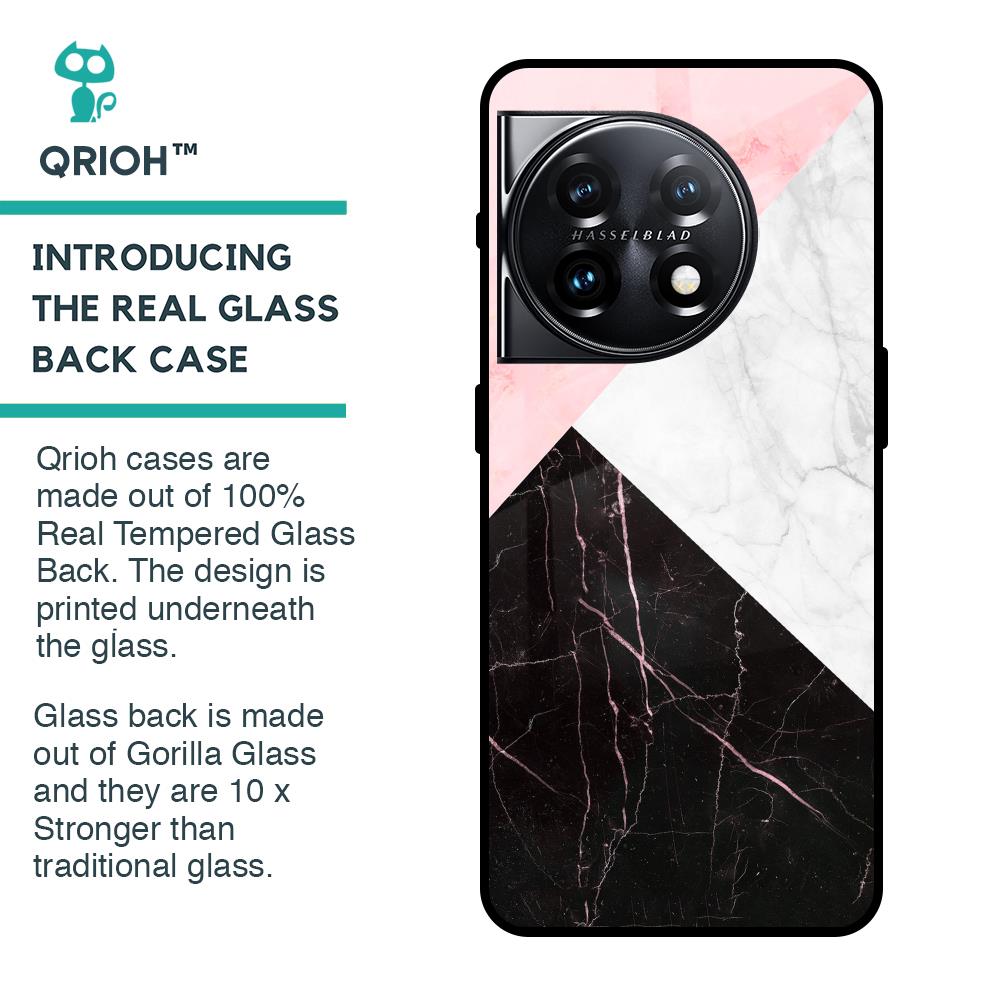 Marble Collage Art Glass Case For OnePlus 11 5G