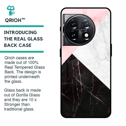 Marble Collage Art Glass Case For OnePlus 11 5G