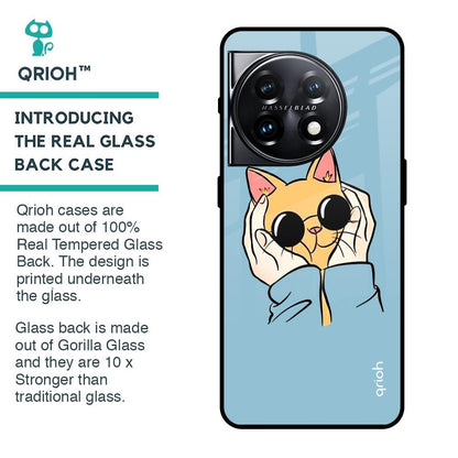 Adorable Cute Kitty Glass Case For OnePlus 11 5G