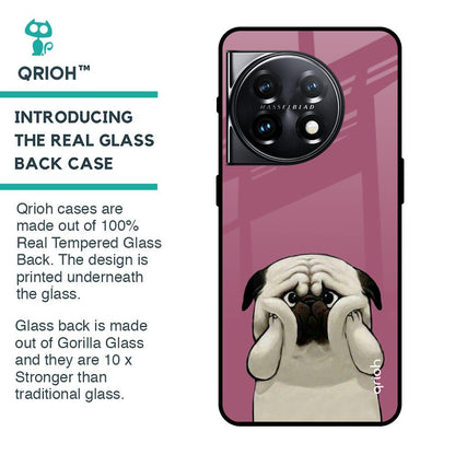 Funny Pug Face Glass Case For OnePlus 11 5G