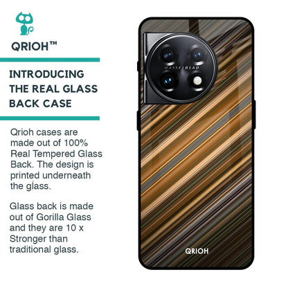 Diagonal Slash Pattern Glass Case for OnePlus 11 5G