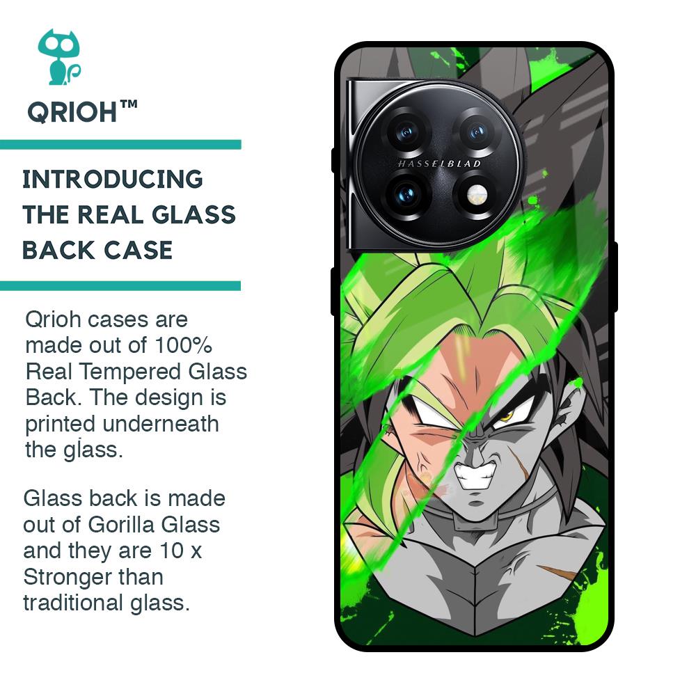 Anime Green Splash Glass Case for OnePlus 11 5G