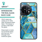 Turquoise Geometrical Marble Glass Case for OnePlus 11 5G