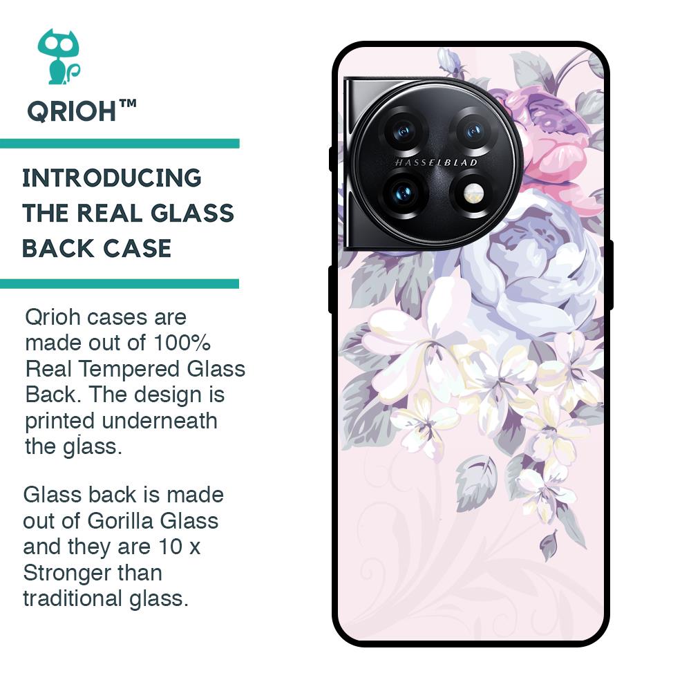 Elegant Floral Glass case for OnePlus 11 5G