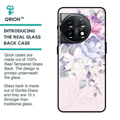Elegant Floral Glass case for OnePlus 11 5G