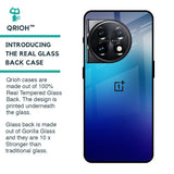 Blue Rhombus Pattern Glass Case for OnePlus 11 5G