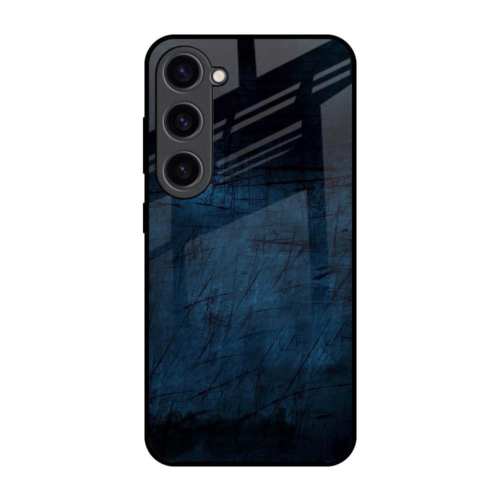 Dark Blue Grunge Samsung Galaxy S23 5G Glass Back Cover Online
