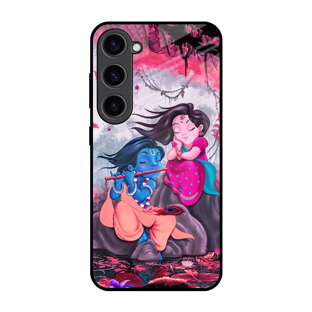 Radha Krishna Art Samsung Galaxy S23 5G Glass Back Cover Online