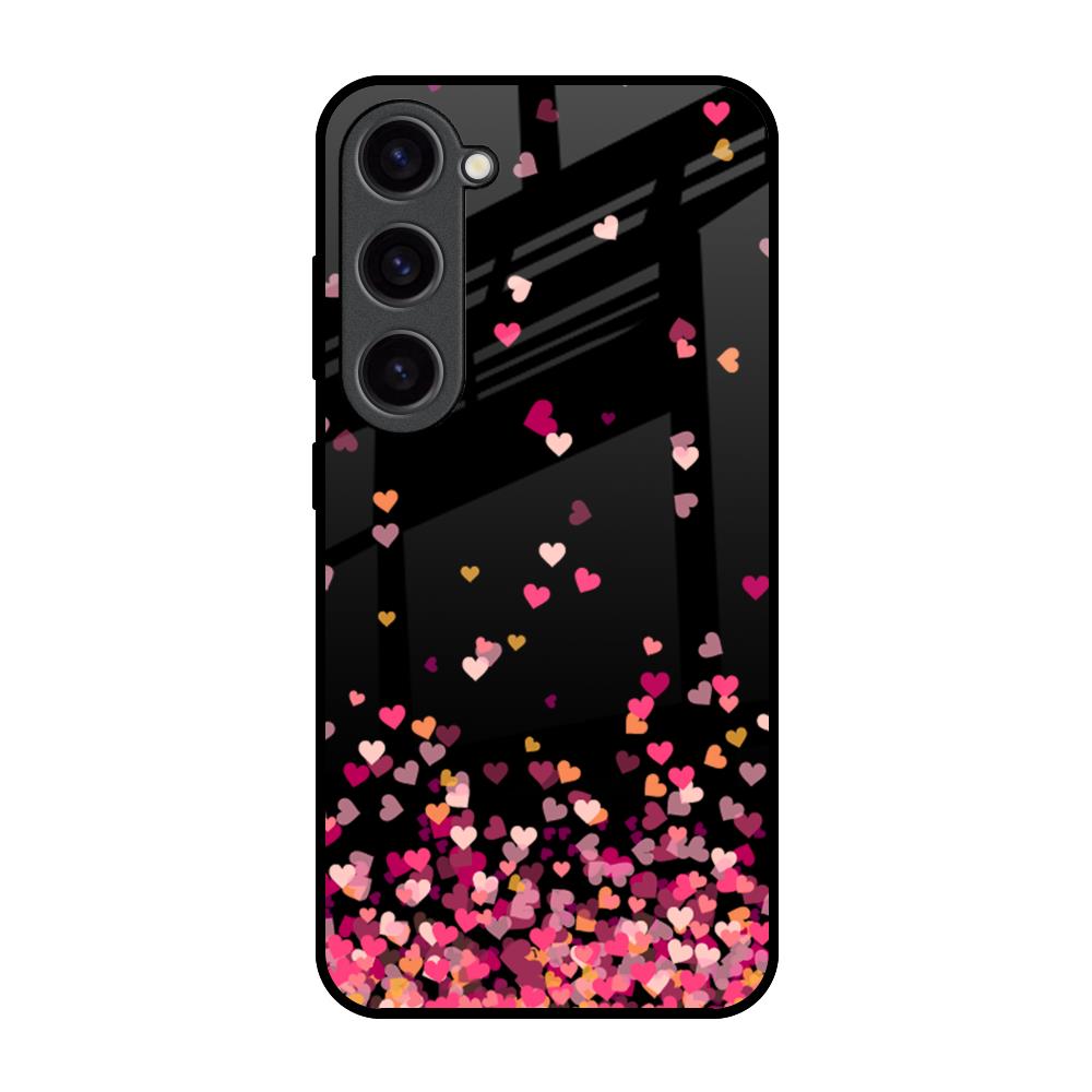 Heart Rain Fall Samsung Galaxy S23 5G Glass Back Cover Online