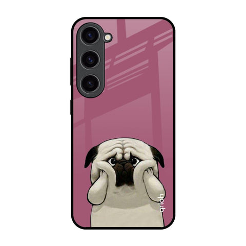 Funny Pug Face Samsung Galaxy S23 5G Glass Back Cover Online