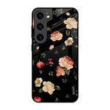 Black Spring Floral Samsung Galaxy S23 5G Glass Back Cover Online