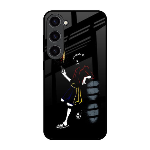 Luffy Line Art Samsung Galaxy S23 5G Glass Back Cover Online