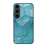 Blue Golden Glitter Samsung Galaxy S23 5G Glass Back Cover Online