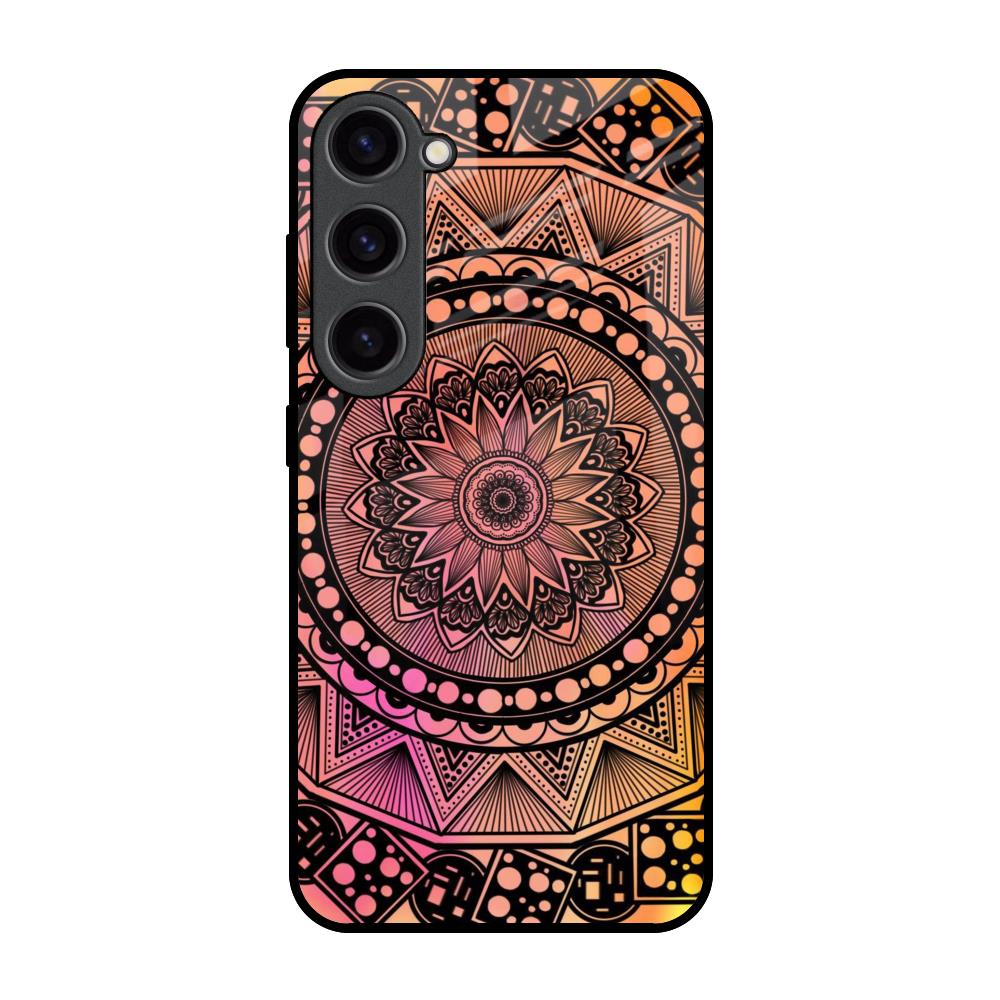 Floral Mandala Samsung Galaxy S23 5G Glass Back Cover Online