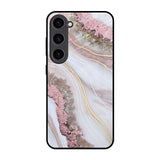 Pink & Gold Gllitter Marble Samsung Galaxy S23 5G Glass Back Cover Online
