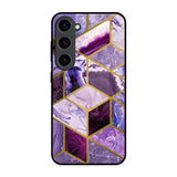 Purple Rhombus Marble Samsung Galaxy S23 5G Glass Back Cover Online