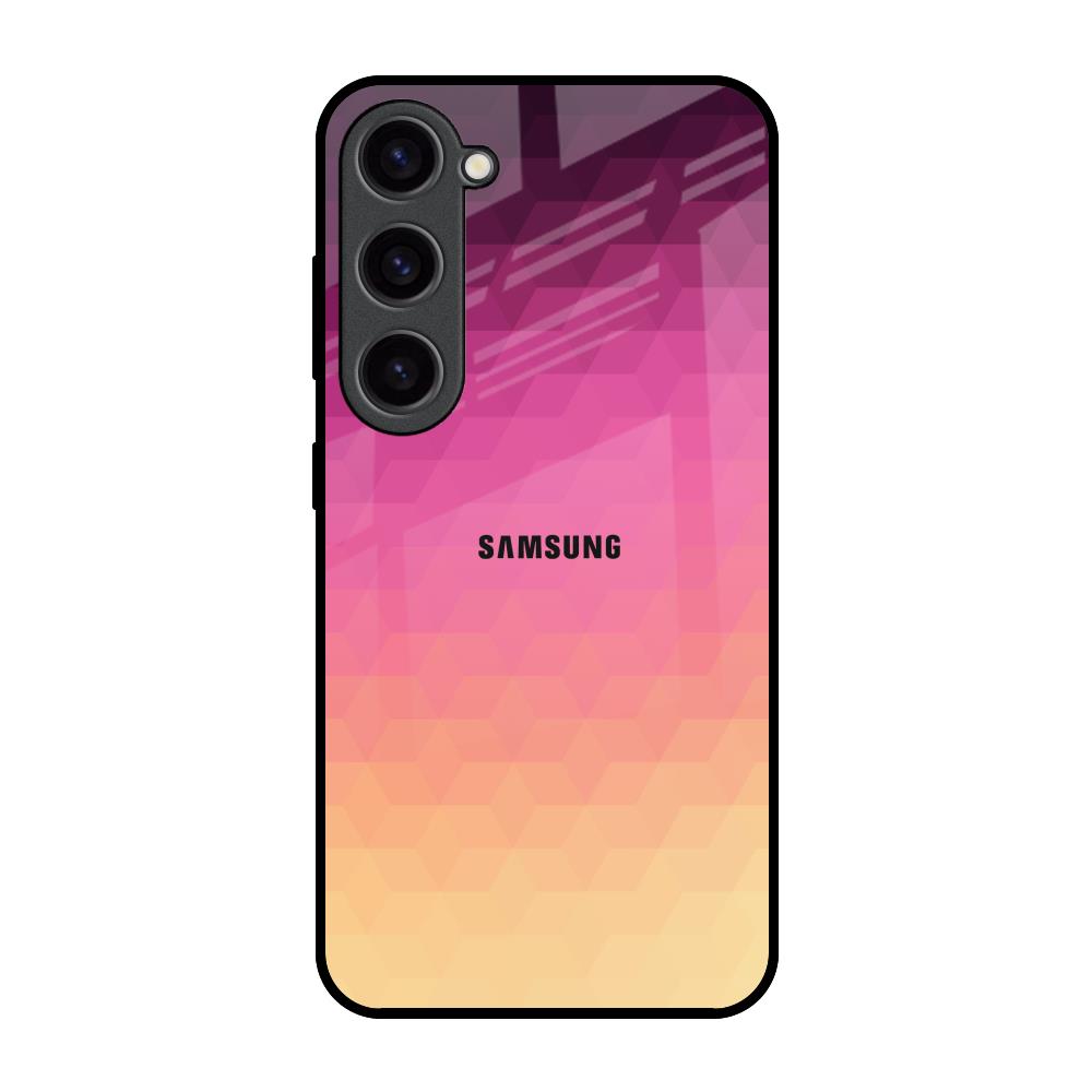 Geometric Pink Diamond Samsung Galaxy S23 5G Glass Back Cover Online