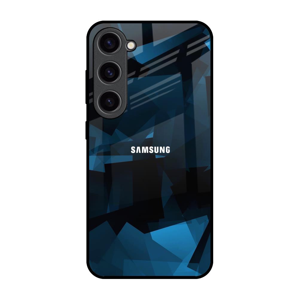 Polygonal Blue Box Samsung Galaxy S23 5G Glass Back Cover Online