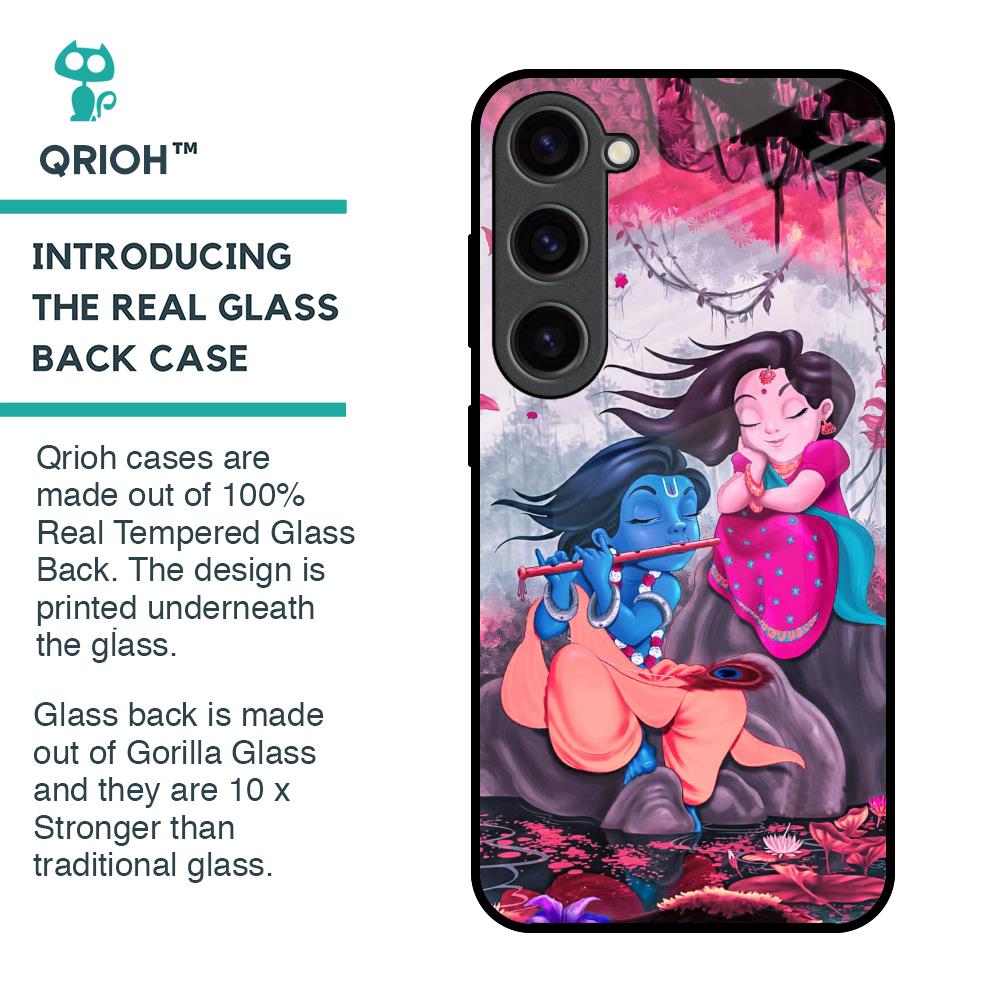 Radha Krishna Art Glass Case for Samsung Galaxy S23 5G
