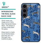 Blue Cheetah Glass Case for Samsung Galaxy S23 5G