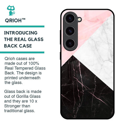 Marble Collage Art Glass Case For Samsung Galaxy S23 5G